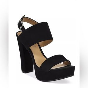 EUC Report Black Suede Heels